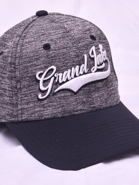 Grand Lake The Game A-Flex Stretch Fit Hat L/XL Gray Black Baseball Cap NWT